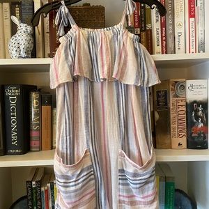 Bella Dahl Girls Striped Dress in Washed Linen 8